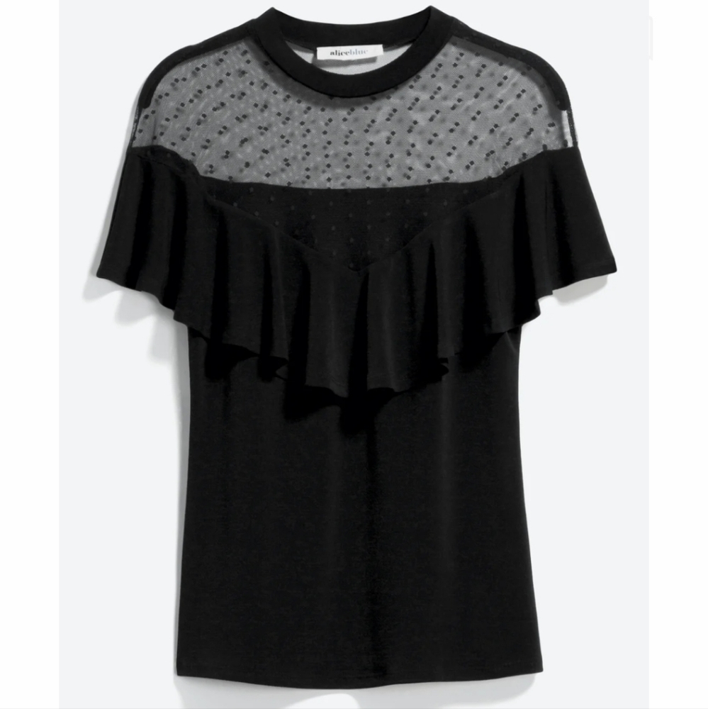 NWOT Alice Blue Elvira Mesh Detail Knit Top Size L